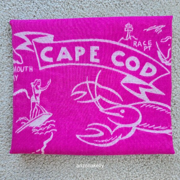 J. Crew Accessories - RARE J. Crew *PINK* Wool Scarf Cape Cod Map Massachusetts Beach Provincetown